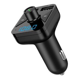 CAR FM-sändare AUX Wireless Bluetooth Handsfree MP3-spelare Dual USB-laddare mappväxlingsbrytning