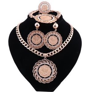 Bridal Gift Nigerian Wedding African Beads Jewelry Set Brand Woman Fashion Dubai Gold Color Necklace Set