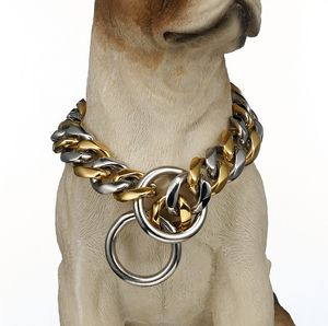 Köpek zincir 19mm paslanmaz çelik titanyum çelik altı yüzlü köpek tasması yaka evcil hayvan aksesuarları 040844-1 Kargo Ücretsiz
