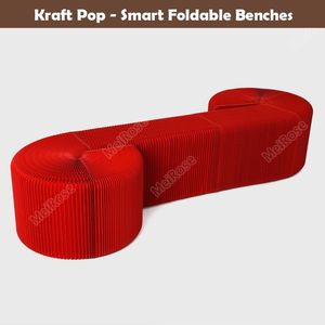 H42 x L600cm Инновационная мебель Pop - Smart Bench Внутренний универсальный водонепроницаемый аккордеонный складной стул крафт для 12 мест 71-1024