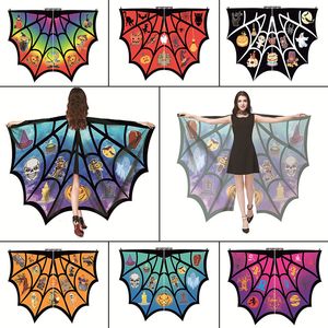 Halloween Cosplay Bat Wing Cape Party Pumpkin Print Cloak Props Costumes For Men Adult Cape