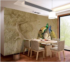 customized wallpaper for walls 3D stereo wallpapers relief big tree animal wallpapers background wall painting