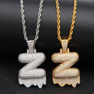 Erkekler Hip Hop 26 Mektup Kolye Kolye Kadın Bling Bling Buzlu Out 24 inç Paslanmaz Çelik Zincir Hiphop 3A Kübik Zirkonya Kolye