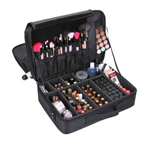 Frauen Große Kapazität Make-Up Fall 3 Schichten Kosmetik Organizer Pinsel Tasche Make-Up Tasche Kosmetik Fällen für Make-up 2515