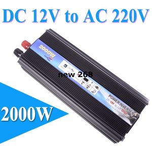 Freeshipping HOT-A1-00017 Convertitore adattatore inverter di potenza USB DC 12V a AC 220V per auto da 2000 W di picco - Nero