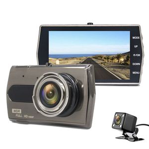 4" Car DVR Dash Cam Full HD Video Recorder, 2Ch Dual Lens 1080P 170° Wide View Angle G-sensor Loop recording