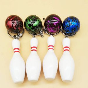 Simulering Bowling Keychain Bowling Keyring Pendant Sporting Goods Bowling Set Keychain Souvenir Kids Toys 4 Style