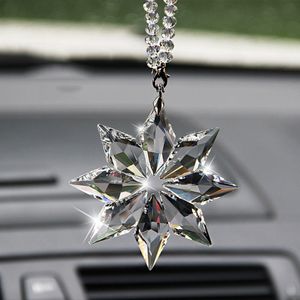 Auto-Anhänger, transparente Kristall-Schneeflocken, Dekoration, Aufhängung, Ornamente, Sonnenfänger, Schneeflocke, hängende Zierleiste, Weihnachtsgeschenke