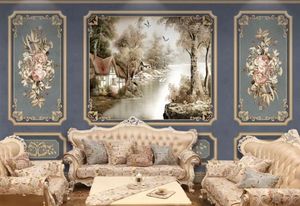 3D Wallpaper Blue distinguished vintage art liv Background Wall Mural Living Room Bedroom Home Decor Wall Paper For Walls 3D Papel De Parede