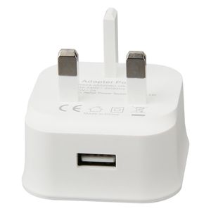 Adattatore universale per caricabatterie da muro USB singolo a 3 pin con spina UK universale da 5 V 2 A. Adattatore da viaggio per la casa di ricarica per telefono cellulare intelligente