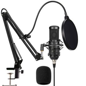 SUTDIO VOCAL MICROPHONE SETS PACK CARDIOID CONDENSOR MIC COMPUTER OPNAME LIVE POEDCADING STREAMING EN VOICEOST MET STAND KIT