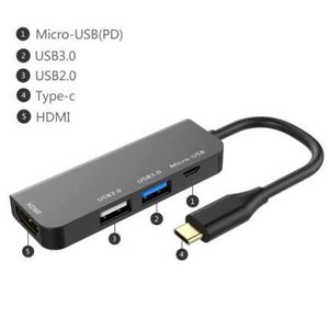 USB C HUB adapter Poort Type C naar Micro USB HD K USB opladen HUB adapter Multiport Splitter