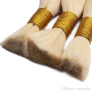 9A İnsan Saç Brezilyalı Saç Toplu Brading Saç Doğal Renk ve sarışın renk boyanabilme 12-28 inç remy% 100