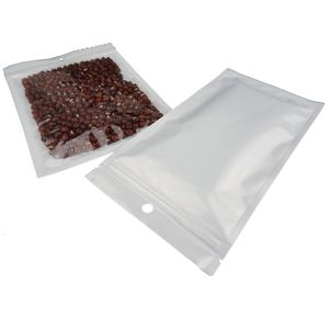 14*20 cm, 100 pz/lotto bianco trasparente BOPP perlato pellicola a chiusura lampo bag-front membrana trasparente U-drive imballaggio sacchetto con cerniera riapribile