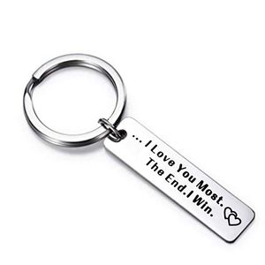 Wholesale win gifts for sale - Group buy I Love You Most The End I Win Keychain Valentines Day Boyfriend Girlfriend Romantic Gift Friendship Accessory couples Key Chain