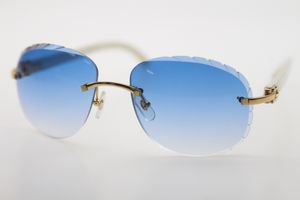 Spezielle Objektive für randlos weiß echte natürliche Horn Sonnenbrillen heiße Unisex-Marken-Design-Rahmen-Gläser-Reiniger-Tuch