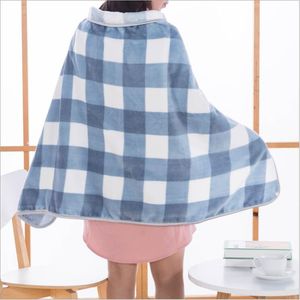 Cloak Blankets Flannel Shawl Cape Thicken Nap Office Blanket Home Air Condition Blanket Car Travel Swaddling Robe Outwear Tops Gifts B7159