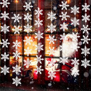 Ornamenti appesi a fiocco di neve Ghirlanda di fiocchi di neve bianchi Decorazioni natalizie con fiocchi di neve Ornamenti del paese delle meraviglie Festa di compleanno invernale congelata