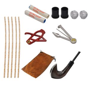 TOPPUFF Hochwertiges Holz-Tabakpfeifen-Set, Hornform, handgefertigt, Geschenkbeutel aus Holz, Verpackung, Rauchzubehör, Großhandel