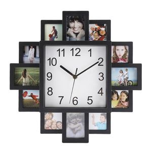 Photo Frame Relógio de parede 2019 New DIY Modern Desigh de Gravuras do relógio da sala Home Decor Horloge Y200109