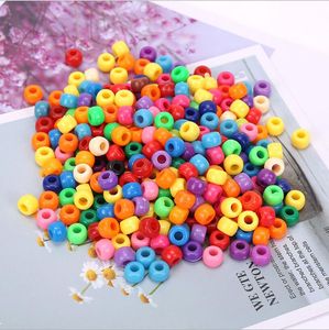 Perline a botte in acrilico Fori grandi in plastica Perline a secchiello Ponybeads Accessori per gioielli in materiale con perline a mano fai-da-te per braccialetti di perline all'ingrosso