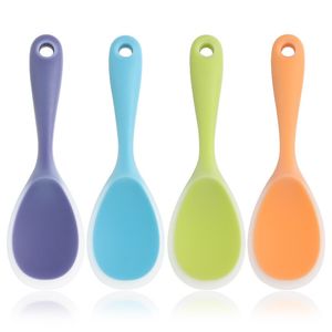 Silikon Rice Soup Spoon Solid Multi Color Ladle Scoop Pature Willware Cookie Pastry Mixer Butter Scoop Kitchen Tillbehör