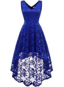 New Simple Cheap Lace Hi-Lo Prom Dresses 2019 With Bead Plus Size Women Formal Evening Cocktail Celebrity Party Gowns QC1449