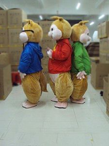 2018 Factory direct sale Lovely Brown Alvin and the Chipmunks Mice Mouse Rat Chipmuck Mascot Costume Mascotte