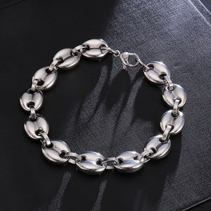 Personalizado 11mm de aço inoxidável mens ouro feijão link corrente braceletes cadeias pulseira pulseira pulseira jóias presente de natal para homens caras
