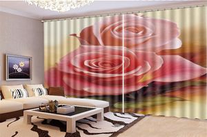 3d Cortina de impressão Para sala Preço Duas impressão 3D cortinas blackout bonito Rosas Digital HD delicados