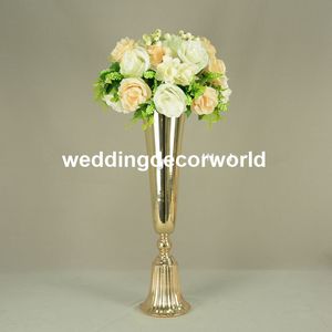 Nowy Styl Dekoracji Ślubnej Metal Złoty Kwiat Wazon Centerspectes na Wedding Party Decoration Decor1113