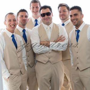 Nowy Design Groomsmen Kamizelki Wedding Waistcoat Dla Best Man Slim Fit Formalne Groom Kamizelki Dwa kawałki Men Suit (Vest + Spodnie)