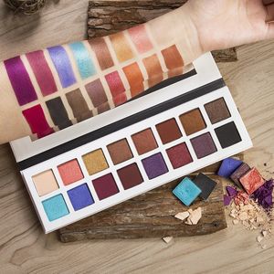 Brak marki! 16 Kolor Shimmer i Matte Eyeshadow Palette Rainbow Eye Shadow Makeup Palety Akceptuj swoje logo!