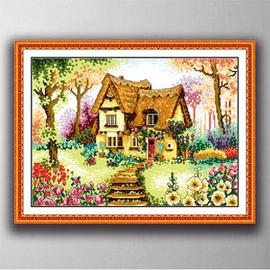 A Country cabin Handmade Cross Stitch Craft Tools Embroidery Needlework sets counted print on canvas DMC 14CT 11CT Home decor paintings