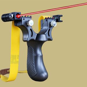 Laser Aiming Slingshot Equipped With Level Instrument For Outdoor Sports Hunting Using High Power Slingshot Catapult
