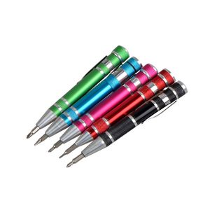 8 i 1 skruvmejsel Set Aluminium Pen Style Multi-Tool Screw Driver Set Precision Repair Tool Kit för mobiltelefon