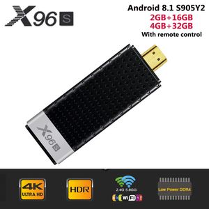 Android Tv Cortex оптовых-X96S Android TV Box TVSTick Amlogic S905Y2 G G H G WiFi BT4 Core bit Cortex A53