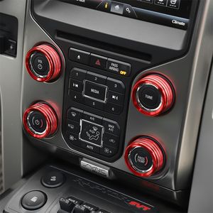 Klimatyzacja przełącznika audio pokrętła dekoracja pierścienia dla Forda F150 Raptor 2013-2014 Wewnętrzne akcesoria 269T