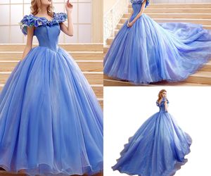 Cinderella Princess Cosplay Coinderla платье для взрослых женщин Blue Deluxe Cinderella косплей костюм девушка выпускного вечера платье