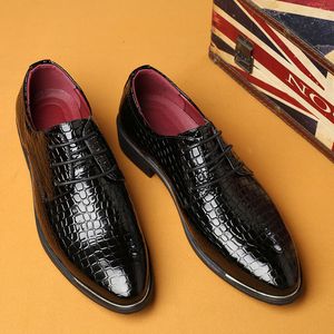 Heißer Verkauf – Herren-Kleiderschuhe mit Krokoprägung, große offizielle Schuhe, elegante Herren-Designer-Schuhe, lässige Party-Schuhe für Herren, zy11