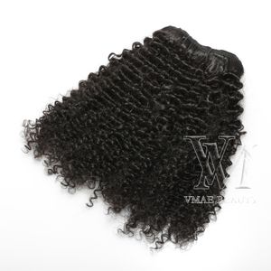 VMAE Peruanische Afro Kinky Curly Clip-in-Echthaarverlängerung 3A 3B 3C 4A 4B 4C Clip-in 120 g natürliche Farbe