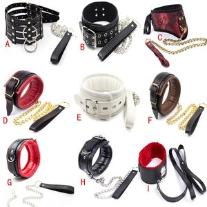 Neck Collars Bondage Ograniczenia Niewolnicy Szyjki z łańcuchem Sex Zabawki Dla Kobiety Dorosłych Gry Kołnierz BDSM Cosplay