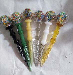 Colorful Dab Tool Glass Dabber Stick Carve Wax Smoking Accessories Carb Cap for quartz banger Oil Rigs Hookahs Water Bong