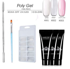 Prego Gel 4 Pçs / Set Builder Estendendo Cristal Jelly Gum Set Unhas Kit UV Arte Francesa Manicure Dicas Decorações