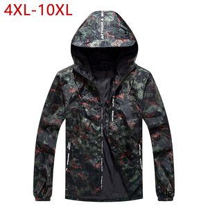 4XL-10XL Men Camouflage Baggy Jacket Spring Autumn Male Casual Loose Windbreak Outwear Bomber Hip Hop Varsity Hood Coat 7XL CF20MX191012