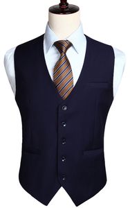 Mäns Bröllop Business Formell Klänning Vest kostym Slim Fit Casual Tuxedo Waistcoat Fashion Solid Färg T5190613