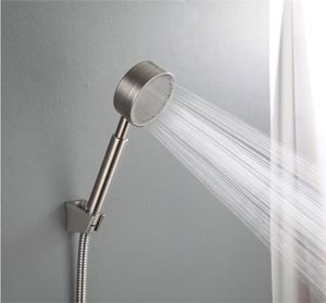 304ステンレス鋼のバスルームハンドシャワーヘッドバスシャワーヘッドセット節水ラウンドハンド高圧シャワーセット