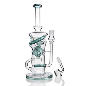 11.3 inç boyunda Bong Klein Recycler Petrol Teçhizatları Hookahlar Mor Bongs Su Boruları Chicha Unqiue ile 14mm Banger