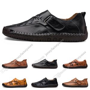 new Hand stitching men's casual shoes set foot England peas shoes leather men's shoes low large size 38-48 Thirty-four