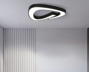 Svart vit LED-ljuskrona Akryljärn Järn Ljuskronor Tak för vardagsrum Bedrum Kök 5cm Ultra Tunna Lightng Fixtures Myy